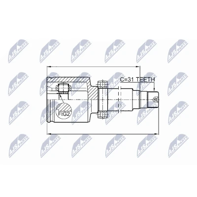 Kuva NTY NPW FR 066 Vetonivel Etuakseli, oikea, Vaihteiston puoli FORD: MONDEO 4 Turnier, S Max Mk1