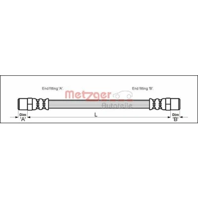 Kuva METZGER 4110594 Jarruletku 204 F10 x 1 BMW: 5 Sedan, 3 Touring, VOLVO: S70, 850 Farmari, V70 I