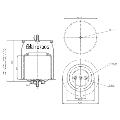 Kuva FEBI BILSTEIN 107305 Metallipalje, ilmajousitus