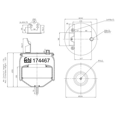 Kuva FEBI BILSTEIN 174467 Metallipalje, ilmajousitus VOLVO: FM 9