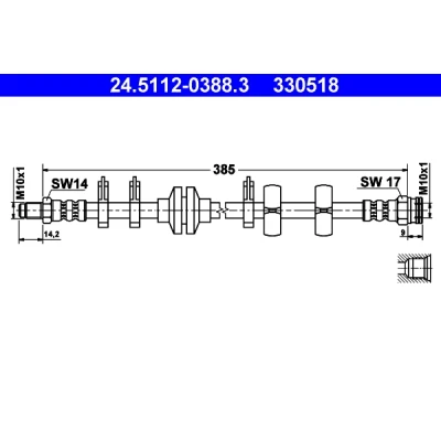 Kuva ATE 24.5112 0388.3 Jarruletku 385 M10x1 FIAT: BRAVO 1