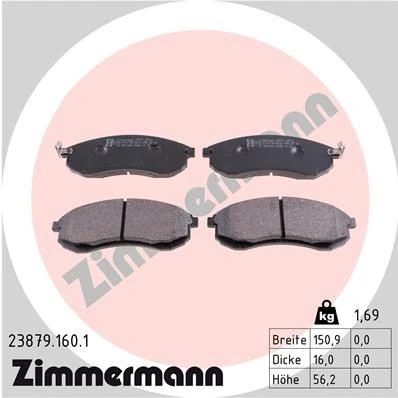 Kuva ZIMMERMANN 23879.160.1 Jarrupalat akustisella kulumavaroittimella Valokuva vastaa toimituslaajuutta MITSUBISHI: L200 III Pick up