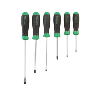 Kuva TOPTUL GAAE0611 Ruuvimeisselisarja 6 Muovi Ura kanta, Ristipää (PH) SL4x100, SL6.5x150, SL10x200, PH1x80, PH2x100, PH3x150