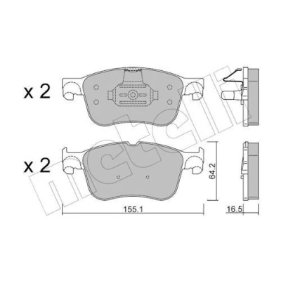 Kuva METELLI 22 1205 1 Jarrupalat Ilman kulumisenilmaisinta FORD: Focus Mk4 Turnier, Hatchback, Puma SUV