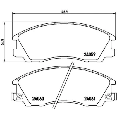 Kuva BREMBO P 30 017 Jarrupalat akustisella kulumavaroittimella Ilman tarvikkeita HYUNDAI: Terracan