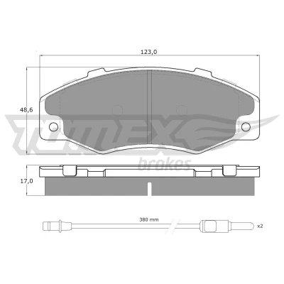 Kuva TOMEX brakes TX 13 46 Jarrupalat Etuakseli Sis. kulumisenilmaisimen Tarvikkeilla