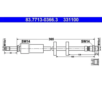 Kuva ATE 83.7713 0366.3 Jarruletku 423 M10x1 VOLVO: XC90 I