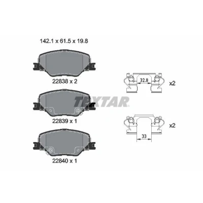 Kuva TEXTAR 2283801 Jarrupalat akustisella kulumavaroittimella Tarvikkeilla OPEL: Insignia B Grand Sport, Sports Tourer