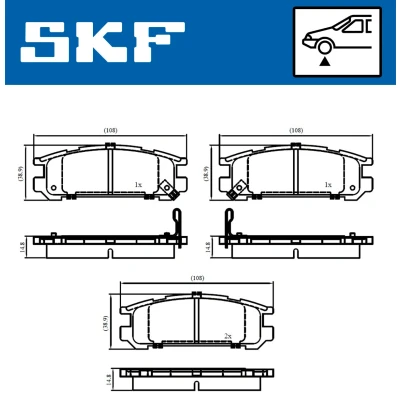 Kuva SKF VKBP 80457 Jarrupalat Ei kulumisenilmaisimelle