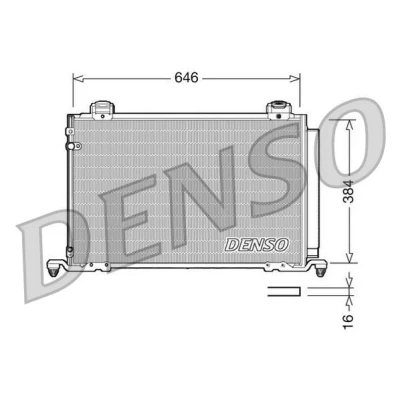 Kuva DENSO DCN50026 Ilmastoinnin Lauhdutin Vedenerottimella 646x384x16 R 134a 646 TOYOTA: Avensis II Station Wagon, Sedan