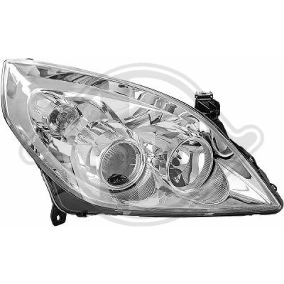 Kuva DIEDERICHS 1825984 Ajovaloumpio Oikea H7, H7/H1, H1 Kromi, Lasinkirkas OPEL: Vectra C Caravan, Sedan, CC