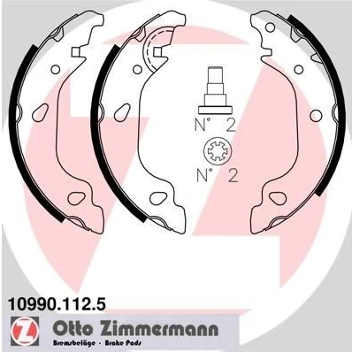 Kuva ZIMMERMANN 10990.112.5 Jarrukengät 180 32 Valokuva vastaa toimituslaajuutta FIAT: Punto II Hatchback