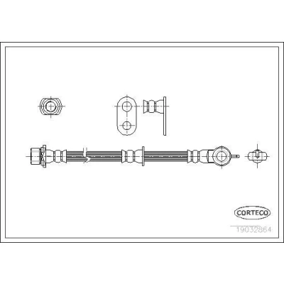 Kuva CORTECO 19032864 Jarruletku Etuakseli, vasen 558 TOYOTA: Yaris I Hatchback