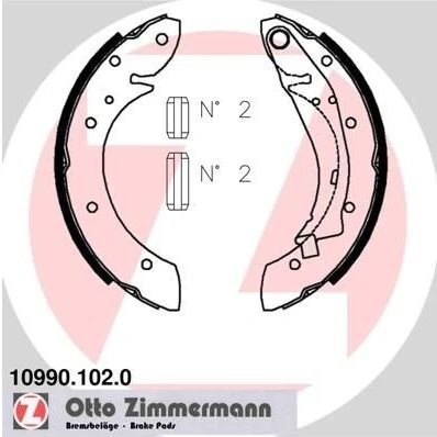 Kuva ZIMMERMANN 10990.102.0 Jarrukengät 229 42 Vivulla, Valokuva vastaa toimituslaajuutta CITROËN: Berlingo / First I, Xsara Picasso