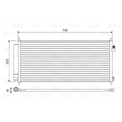 Kuva VALEO 814413 Ilmastoinnin Lauhdutin Vedenerottimella Alumiini 322 R 134a
