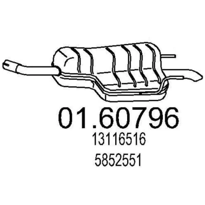 Kuva MTS 01.60796 Takaäänenvaimennin 790 OPEL: Zafira B