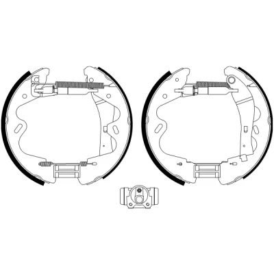 Kuva TEXTAR Shoe Kit Pro 84065100 Jarrukenkäsarja, Rumpujarru Pyörän jarrun sylinterillä, Säätöelementillä