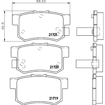 Kuva HELLA 8DB 355 016 451 Jarrupalat akustisella kulumavaroittimella HONDA: Accord 7, CIVIC 7 Hatchback, Limousine, SUZUKI: Jimny SUV, SWIFT 3