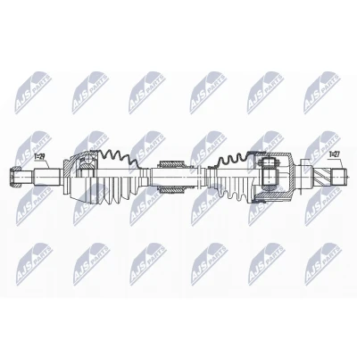 Kuva NTY NPW RE 176 Vetoakseli Etuakseli, vasen 672 88 RENAULT: Talisman Sedan