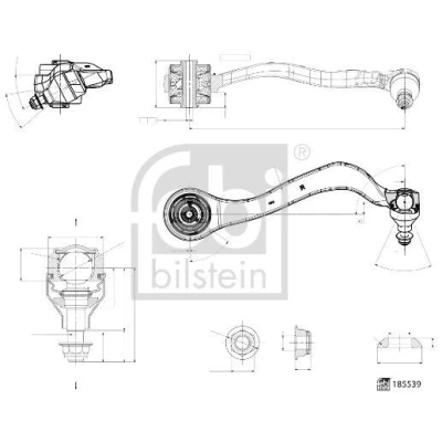 Kuva FEBI BILSTEIN 185539 Alatukivarsi laakerilla Edessä, Etuakseli, oikea, Ulompi Poikittaistukivarsi Alumiini 16 BMW: 3 Sedan, Touring