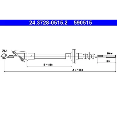 Kuva ATE 24.3728 0515.2 Kytkinvaijeri FIAT: Ducato I Flatbed Kuorma auto/Alusta, Van