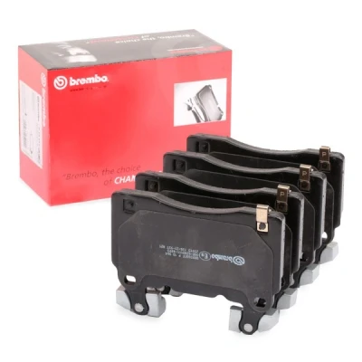 Kuva BREMBO P 10 064 Jarrupalat akustisella kulumavaroittimella Huudonvaimennuspellillä Tasauspainoilla, Ilman tarvikkeita TESLA: Model S