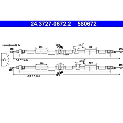 Kuva ATE 24.3727 0672.2 Käsijarruvaijeri 1848, 1933 FORD: Focus 2
