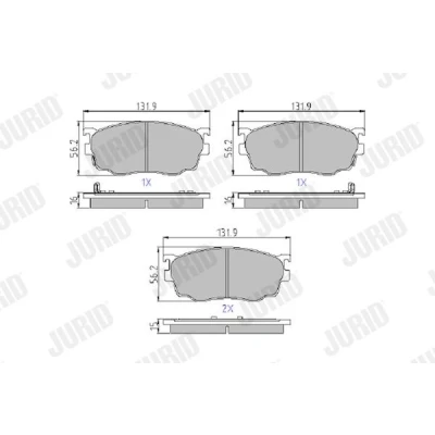 Kuva JURID 572444J Jarrupalat akustisella kulumavaroittimella Ilman tarvikkeita MAZDA: 626 V Hatchback, Sedan, 323 F 6