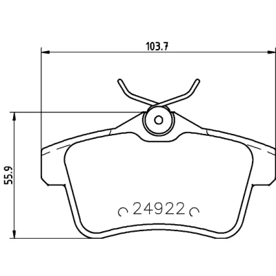 Kuva HELLA 8DB 355 014 531 Jarrupalat Ei kulumisenilmaisimelle Jarrusatulan ruuveilla Tarvikkeilla PEUGEOT: 508 I SW, 3008 I, Sedan