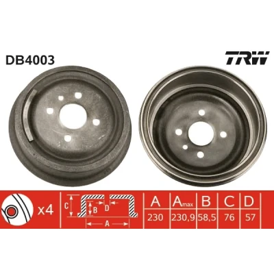 Kuva TRW DB4003 Jarrurumpu 273 OPEL: Kadett C Sedan, B E Sedan