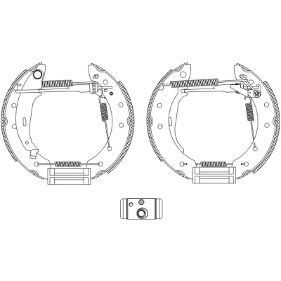 Kuva TEXTAR Shoe Kit Pro 84048006 Jarrukenkäsarja, Rumpujarru Pyörän jarrun sylinterillä, Säätöelementillä PEUGEOT: 206 Hatchback