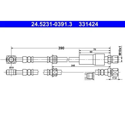Kuva Jarruletku, Etuakseli OPEL VECTRA B, B Halvkombi, Kombi, VAUXHALL OE 5 62 364, 373, 90495787