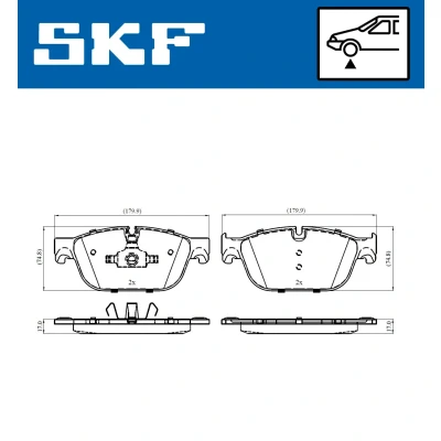 Kuva SKF VKBP 80269 E Jarrupalat Sis. kulumisenilmaisimen