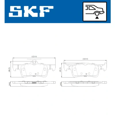 Kuva SKF VKBP 90600 Jarrupalat Ei kulumisenilmaisimelle