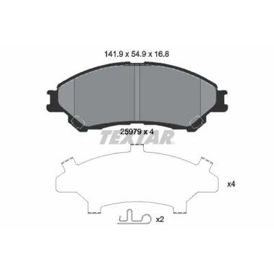 Kuva TEXTAR 2597901 Jarrupalat akustisella kulumavaroittimella Tarvikkeilla SUZUKI: Vitara IV SUV, SX4 II S Cross