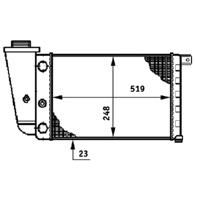 Kuva MAHLE ORIGINAL CR 617 000S Jäähdytin Autoihin ilman ilmastointilaitetta 519 248 23 Jäähdytysrivat mekaan. kiinnitetyt