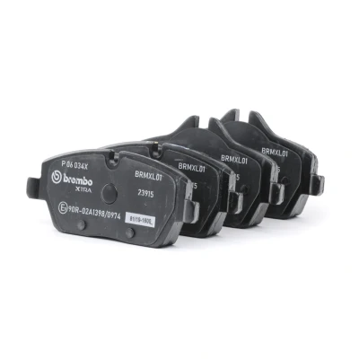 Kuva BREMBO P 06 034X Jarrupalat Kulumisenilmaisemelle Jarrusatulan ruuveilla Ilman tarvikkeita BMW: 1 Hatchback, 2 Active Tourer, Coupe, MINI: Hatchback