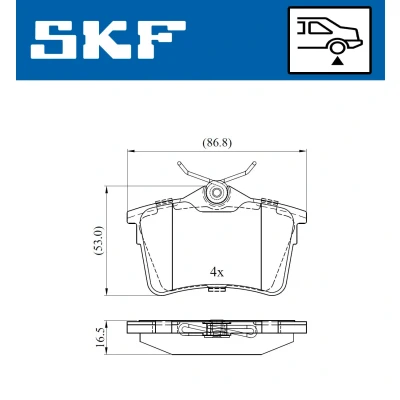 Kuva SKF VKBP 90036 Jarrupalat Ei kulumisenilmaisimelle Tarvikkeilla