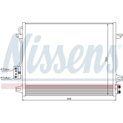 Kuva NISSENS 940098 Ilmastoinnin Lauhdutin ilman vedenerotinta Alumiini 665 R 134a