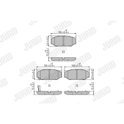 Kuva JURID 573417J Jarrupalat akustisella kulumavaroittimella Ilman tarvikkeita SUZUKI: SWIFT 3, 4