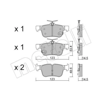 Kuva METELLI 22 1040 1 Jarrupalat akustisella kulumavaroittimella FORD: Focus Mk4 Turnier, Hatchback, Kuga Mk3