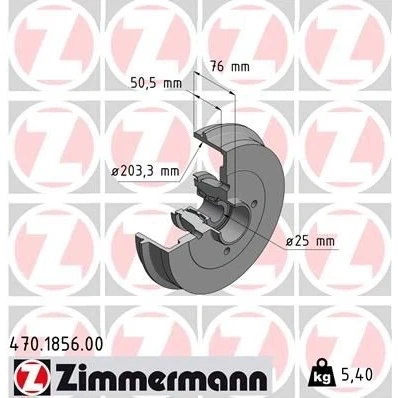Kuva ZIMMERMANN 470.1856.00 Jarrurumpu Pyöränlaakerilla, ABS sensorirenkaalla 234 RENAULT: TWINGO 2
