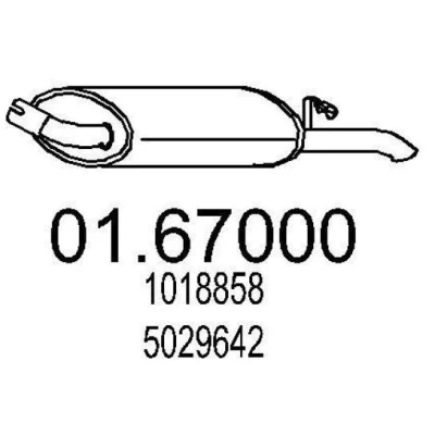 Kuva MTS 01.67000 Takaäänenvaimennin 760 FORD: FIESTA 3