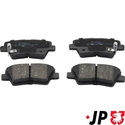 Kuva JP GROUP 3563700910 Jarrupalat Taka akseli akustisella kulumavaroittimella HYUNDAI: Tucson, Sonata V, i30 II Farmari, KIA: Sportage IV, Optima / K5