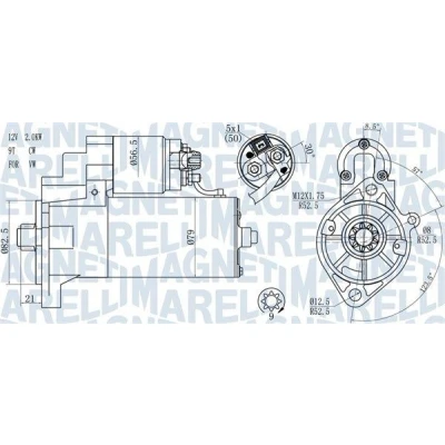 Kuva MAGNETI MARELLI 063721187010 Starttimoottori 12 2 9 VOLKSWAGEN: LT 28 35 II Bussi