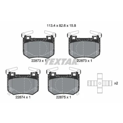 Kuva TEXTAR 2287301 Jarrupalat akustisella kulumavaroittimella Tarvikkeilla, Tasauspainoilla KIA: Stinger Hatchback