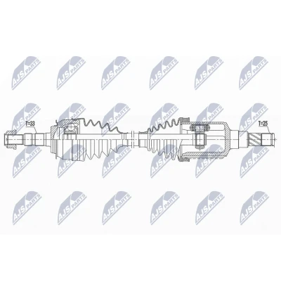Kuva NTY NPW DW 031 Vetoakseli Etuakseli, vasen 597 86