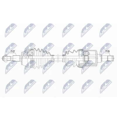 Kuva Vetoakseli, Etuakseli, vasen FORD TOURNEO CONNECT / GRAND V408 Minibus, miniva, TRANSIT minivan, V4