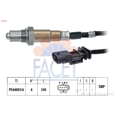 Kuva FACET 10.8508 Lambda Anturi Lämmitetty, Planarsondi, Kierre, esivoideltu FIAT: 500 Hatchback