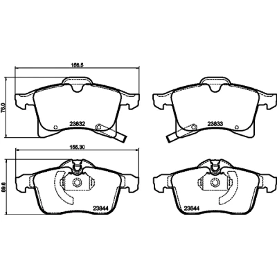 Kuva HELLA 8DB 355 009 221 Jarrupalat akustisella kulumavaroittimella OPEL: Astra H Caravan, Corsa D Hatchback, Zafira B